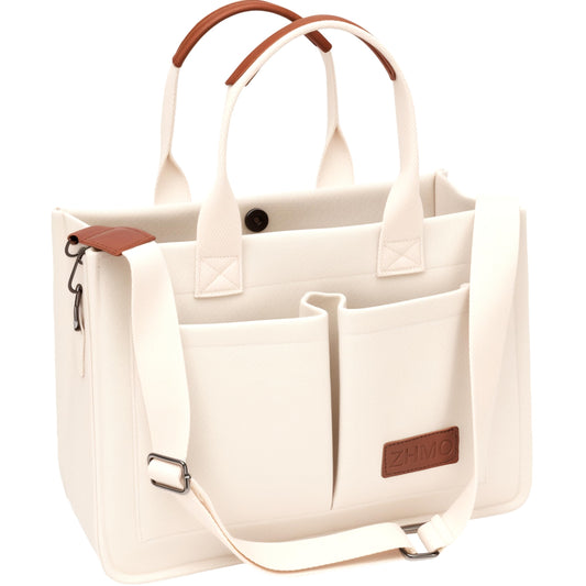 Bolsa grande de lona para mujer con bolsillos, bolso cruzado para laptop, bolso para todo el día, bolso para el trabajo, playa, gimnasio