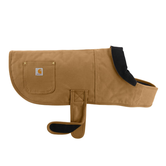 Carhartt Firm Duck Insulated Dog Chore Coat, Durable Weather Resistant Jacket for Cold and Windy Conditions, PFAS Free (Carhartt Brown), Small
