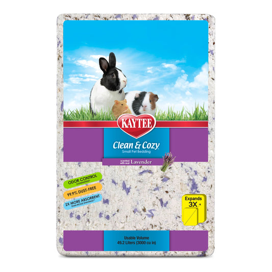 Kaytee Clean & Cozy Lavender Bedding For Pet Guinea Pigs, Rabbits, Hamsters, Gerbils, and Chinchillas, 49.2 Liters
