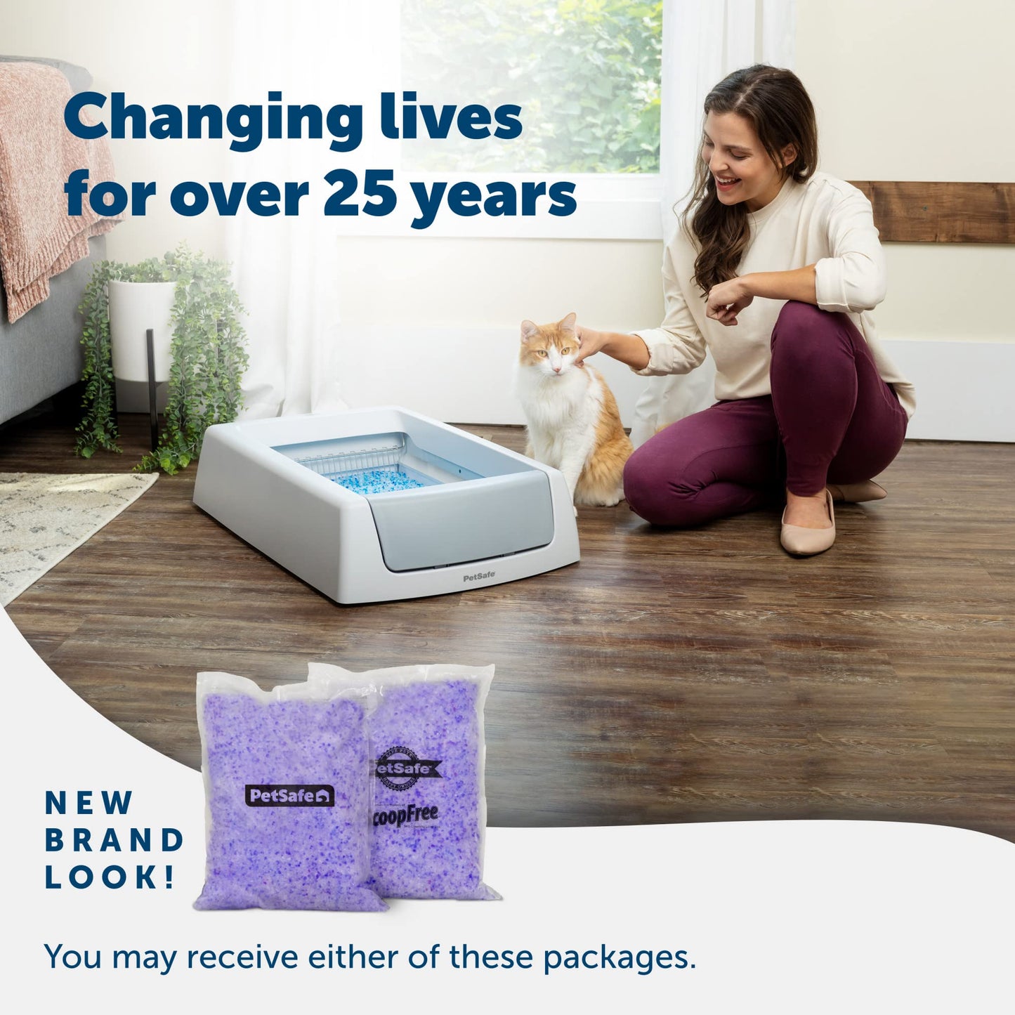 PetSafe ScoopFree Premium Crystal Cat Litter - Outperforms Clay Litter - Less Tracking, Dust for A Fresh Home - Non-Clumping - Two 4.3 lb Bags of Litter (8.6 lb Total) - Lavender
