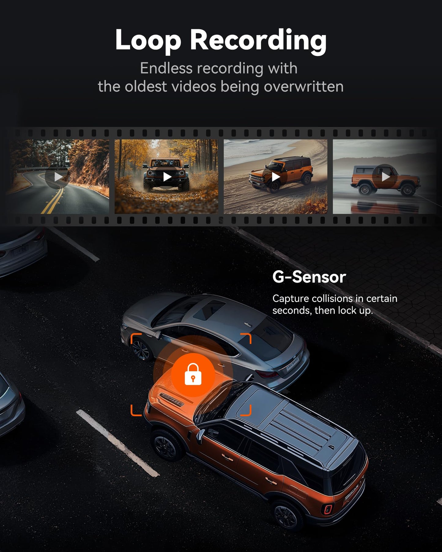 WOLFBOX G840S - Cámara de respaldo con espejo 4K de 12 pulgadas, espejo retrovisor inteligente WiFi de 5.8 GHz para automóviles y camiones, cámaras duales de visión frontal y trasera, visión nocturna