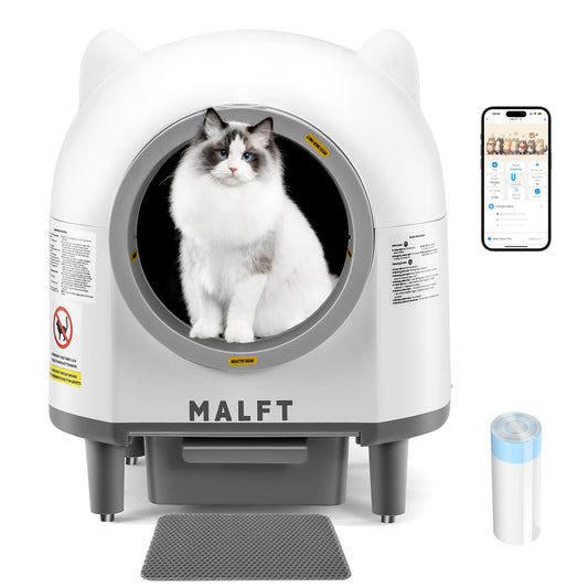 Automatic Cat Litter Box 90L, Self-Cleaning Litter Box - WiFi/Smart APP Control, Night Mode, Anti-Pinch Safety System for Multiple Cats, Includes Premium Mat & Waste Bags