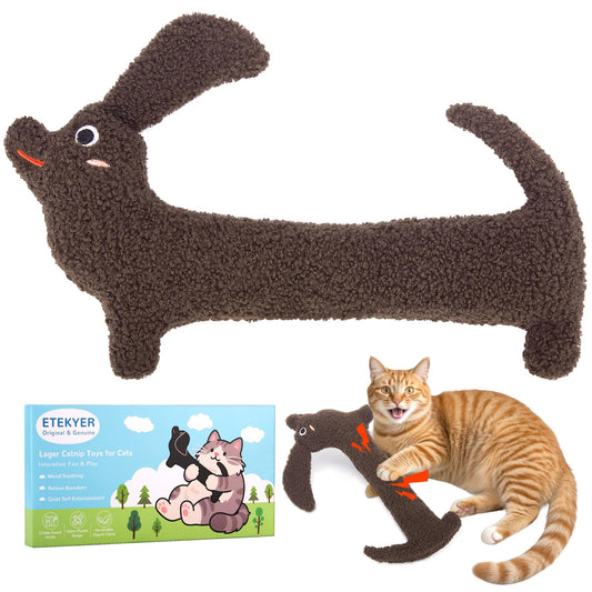 ETEKYER Crinkle Cat Toy for Small, Medium, and Large Breeds, Cute with Soft Crinkly Refillable Catnip Toy, Fun for Indoor Kitten and Kitty, Plush No Mess Chew and Play - 15 Inches