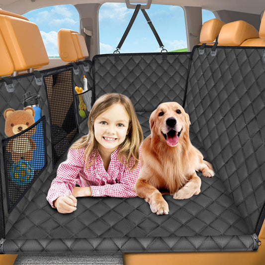 URPOWER Extensor de asiento trasero para perros – Funda de asiento de coche para perro con parte inferior dura que soporta 420 libras, hamaca impermeable para perros, cama para perros, SUV y camiones