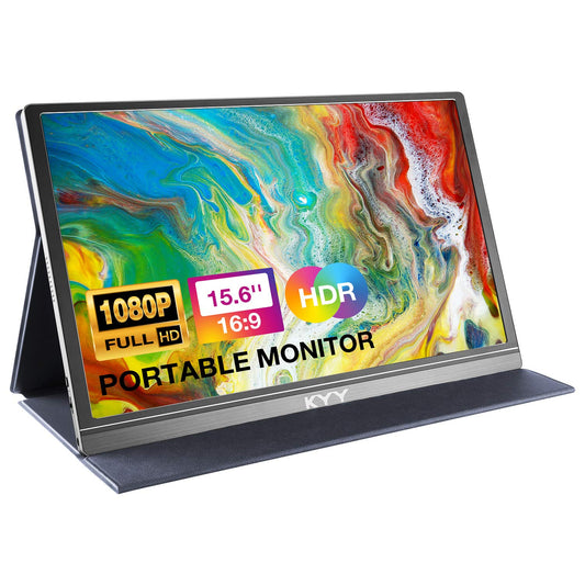 Monitor KYY de 15,6 pulgadas, 1080P FHD IPS para juegos, pantalla para computadora, para portátil, PC, MAC, teléfono portáti