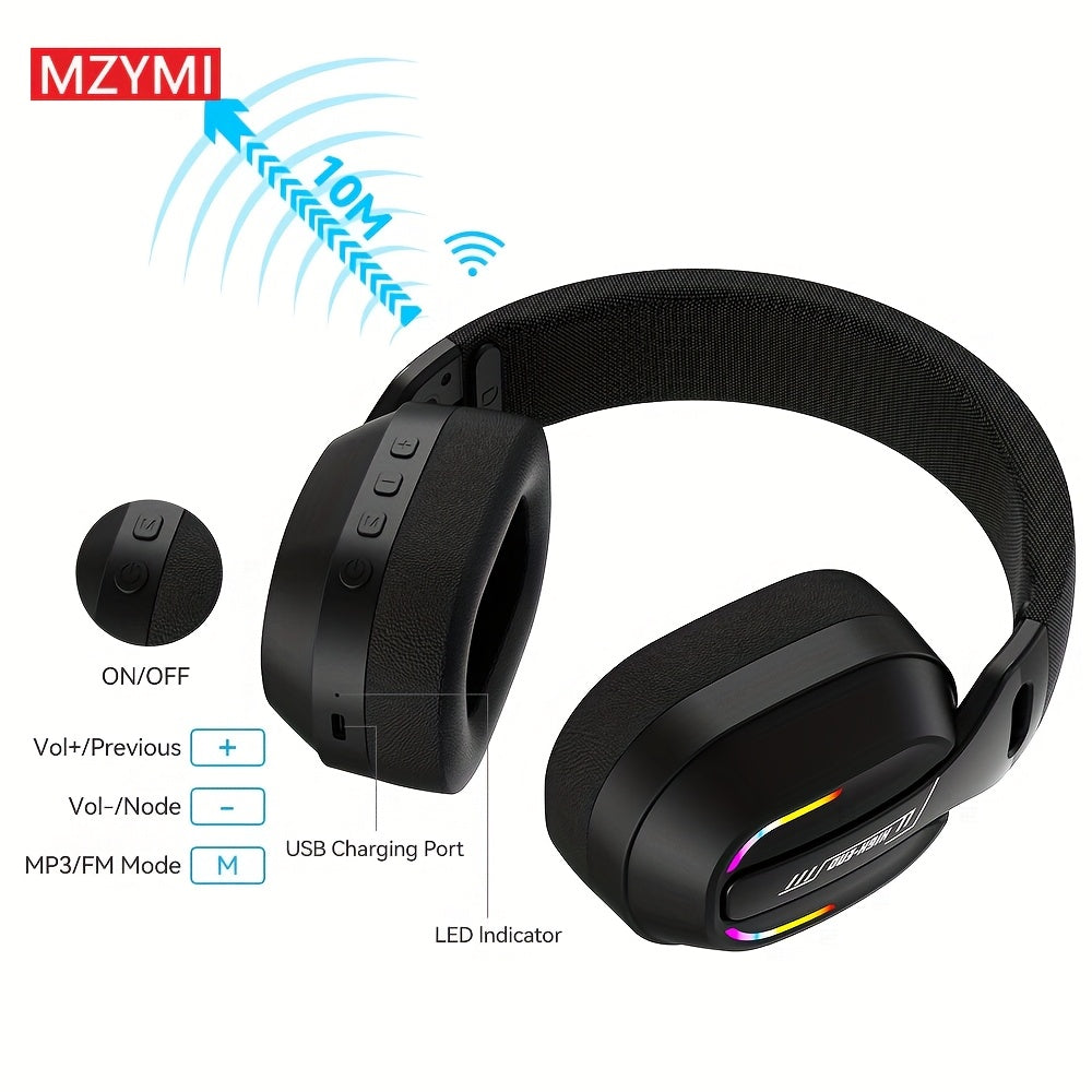 MZYMI GT100 2.4GHz/Wireless Gaming Headset for PlayStation 5 4, Gamer Headphones with Detachable Microphone for PS5, PS4, PC, Switch, Ultra-low Latency, 25 Hours Playtime, Wired Mode for Xbox Series