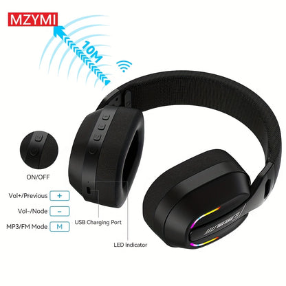 MZYMI GT100 2.4GHz/Wireless Gaming Headset for PlayStation 5 4, Gamer Headphones with Detachable Microphone for PS5, PS4, PC, Switch, Ultra-low Latency, 25 Hours Playtime, Wired Mode for Xbox Series