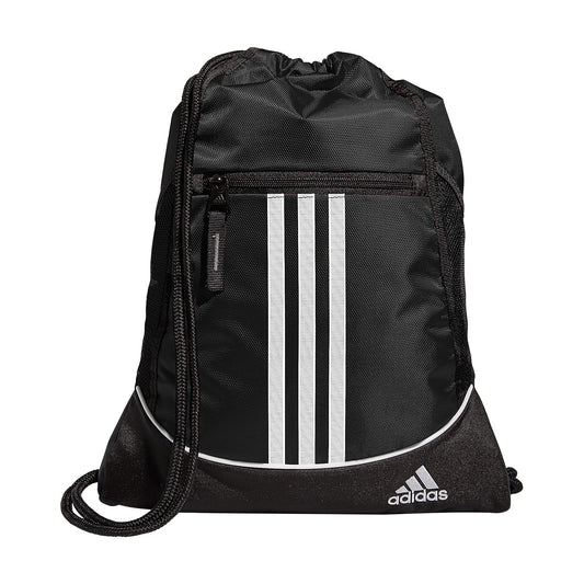 adidas Alliance Mochila con cordón para gimnasio, color azul marino, talla única, Negro -