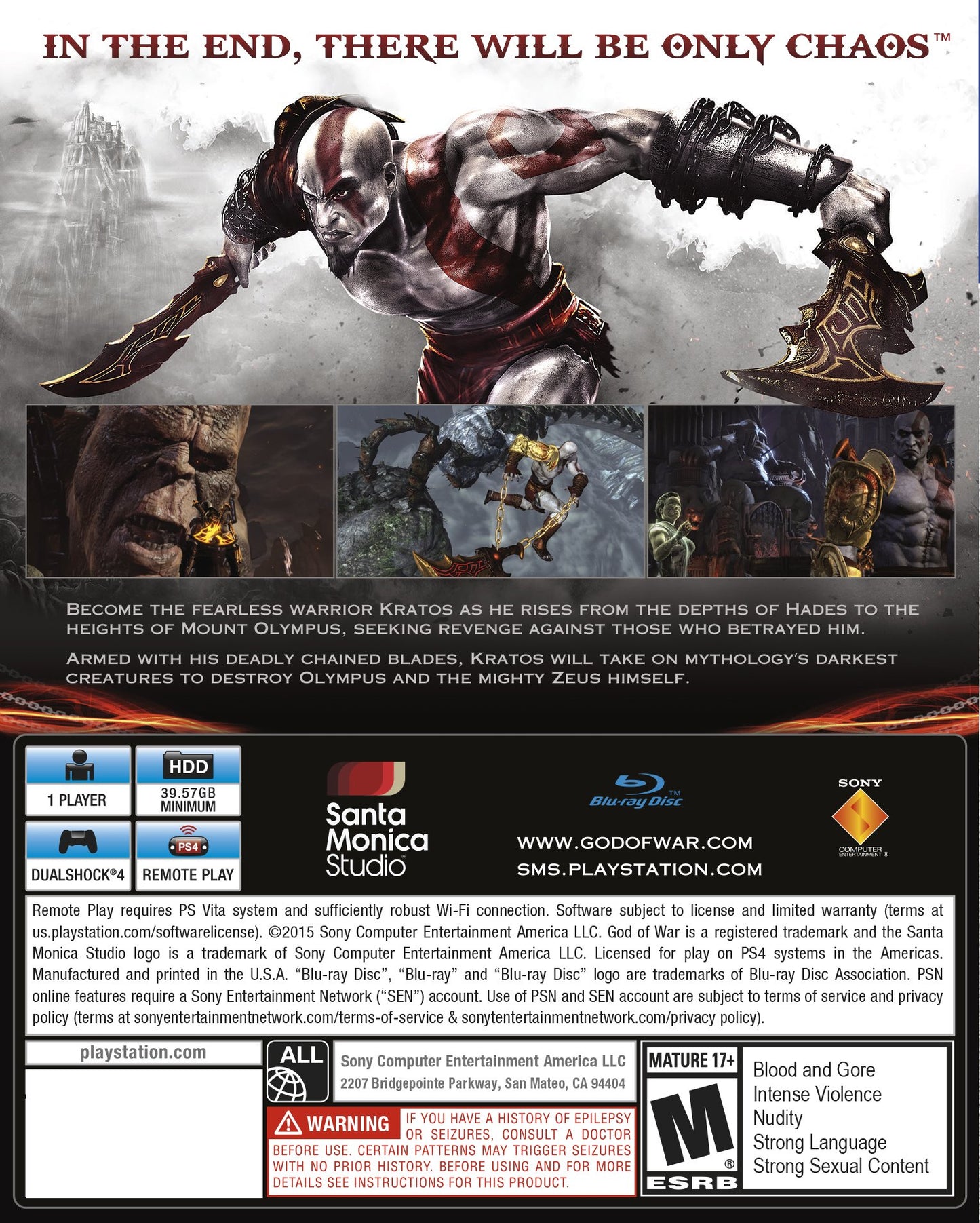 God of War 3 Remastered - PlayStation 4
