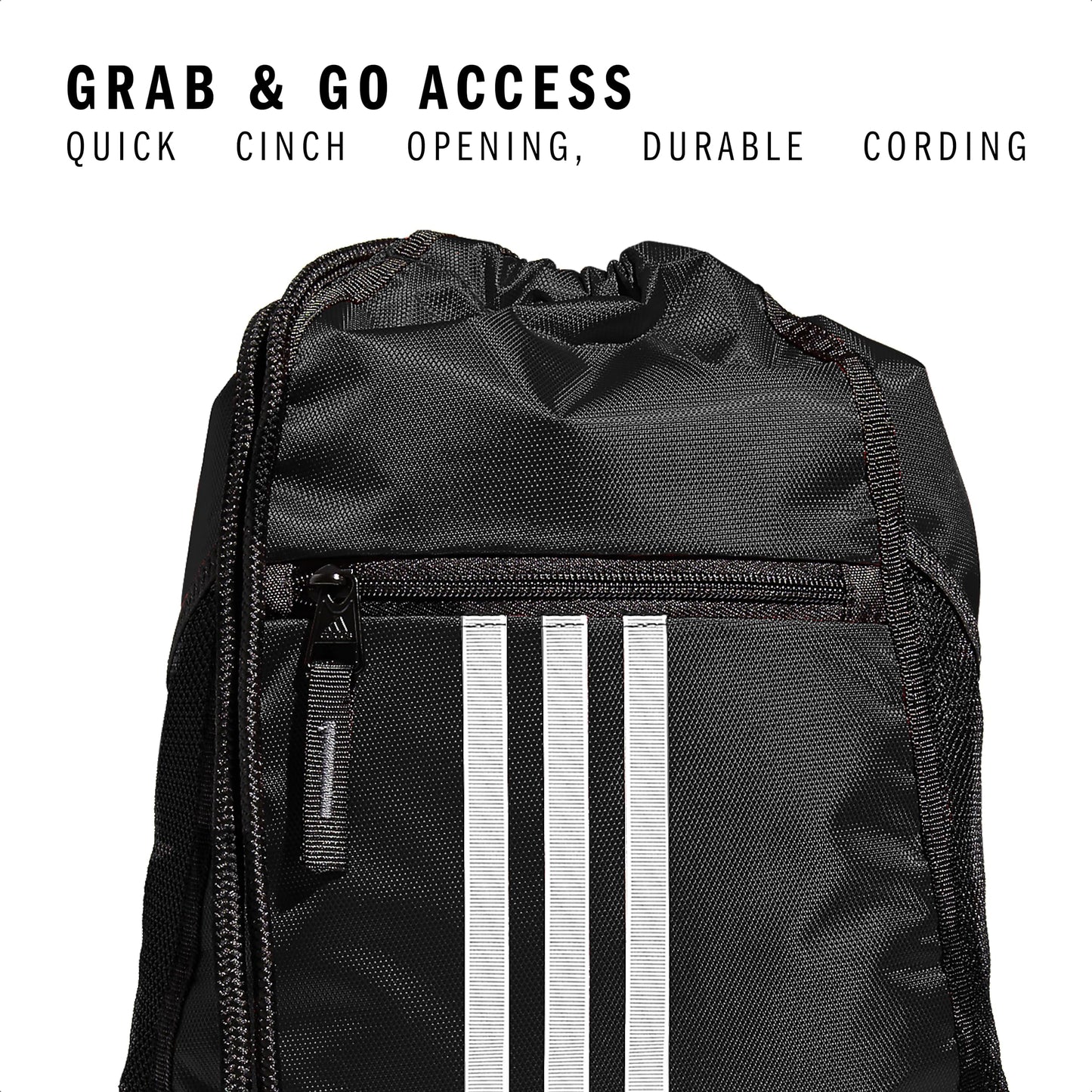 adidas Alliance Mochila con cordón para gimnasio, color azul marino, talla única, Negro -