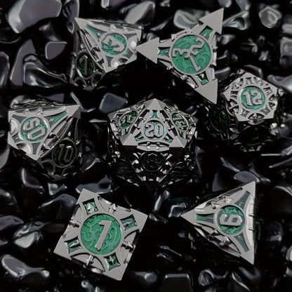 Ultimate RPG Experience: 7-Piece Stylish Metal Dice Set - Precision & Durability for Tabletop Games | Perfect Gamer Gift
