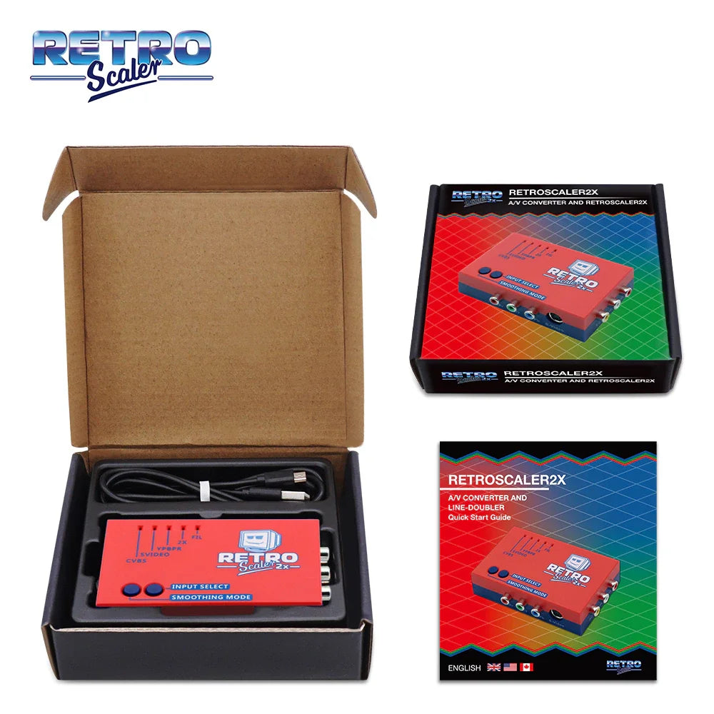 RetroScaler2x A/V a HDMI, convertidor y line-doubler compatible para consolas de juegos Retro PS2 N64 NES Dreamcast Saturn MD1 MD2