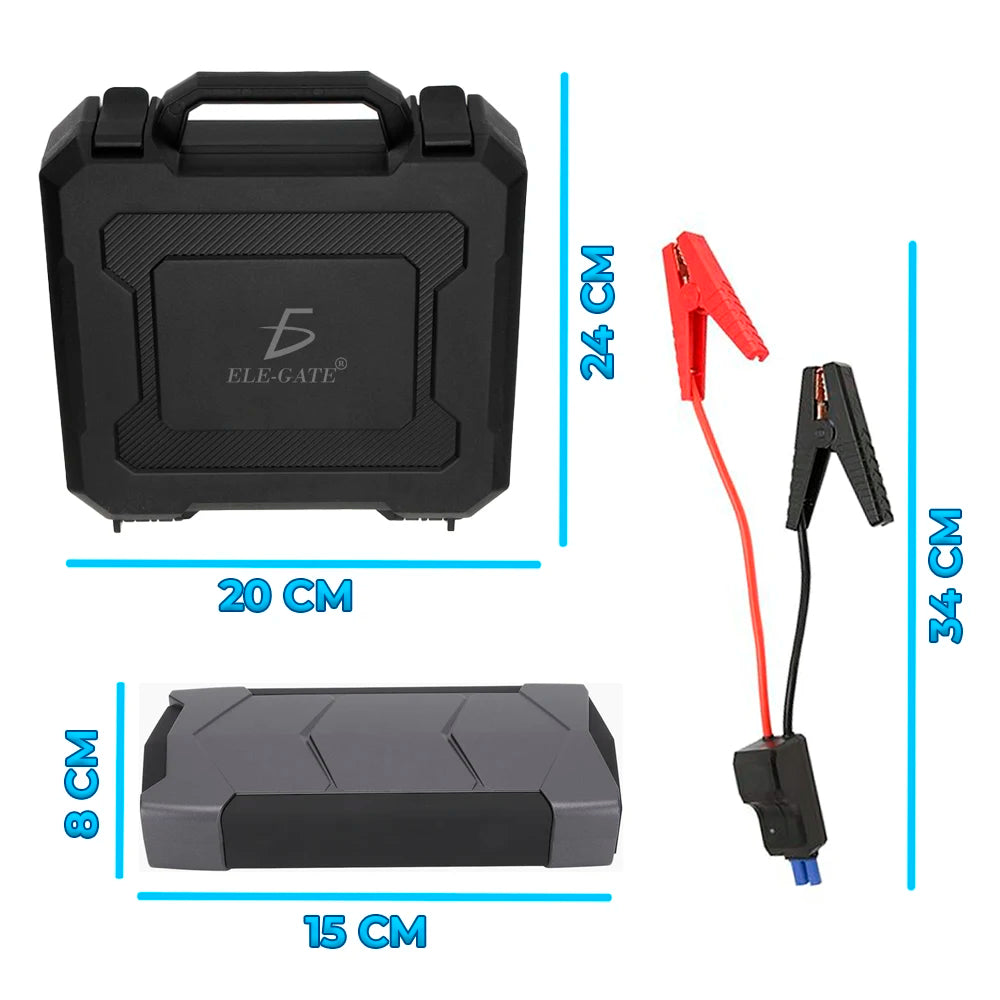 Portable 1500A Car Charger LED Light Fast Charging 4000A Peak Current for Truck Motorcycle Lithium 10000mAh Jump Starting