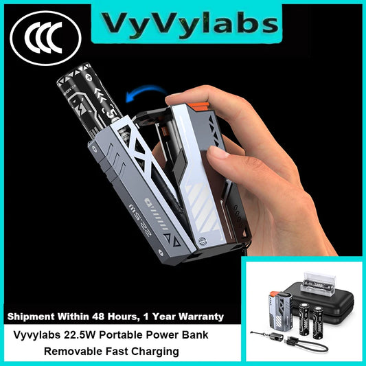 VYVYLABS 30000mAh banco de energía CCC desmontable cargador rápido 22,5 W cargador portátil inalámbrico 21700 PowerBank para batería de repuesto iP 17