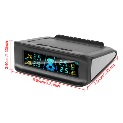 Sistema de monitoreo de presión de neumáticos con pantalla Digital de seguridad para coche, sistema de alarma de presión de neumáticos inalámbrico TPMS con energía Solar
