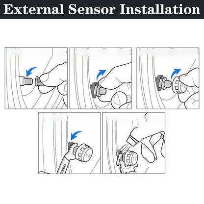 Sistema de monitoreo de presión de neumáticos con pantalla Digital de seguridad para coche, sistema de alarma de presión de neumáticos inalámbrico TPMS con energía Solar