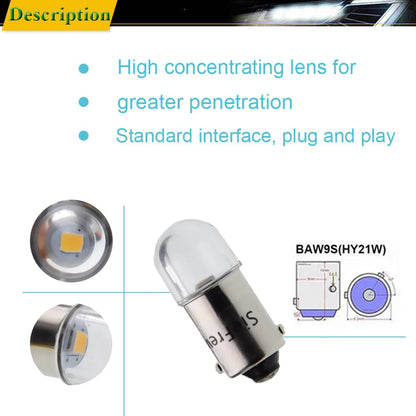Bombilla Led para Interior de coche, luz blanca cálida de 6V, 12V, 24V, BA9S, T4W, BA9S, H6W, BAY9S, H21W, BAW9S, HY21W, 2835, 1SMD, 2 unidades