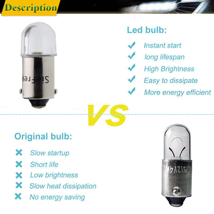 Bombilla Led para Interior de coche, luz blanca cálida de 6V, 12V, 24V, BA9S, T4W, BA9S, H6W, BAY9S, H21W, BAW9S, HY21W, 2835, 1SMD, 2 unidades