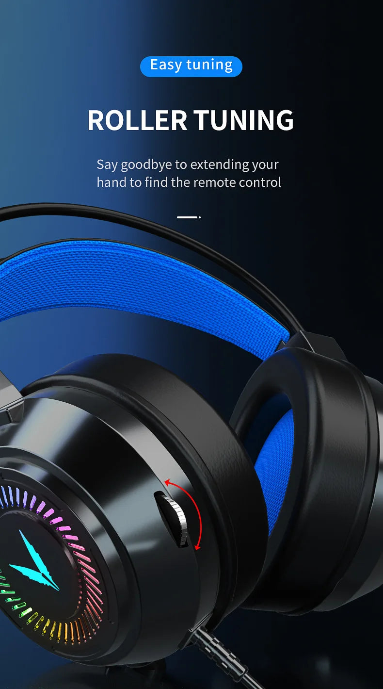 G58 G60 auriculares para juegos 7,1 estéreo SVirtual envolvente bajo auriculares con micrófono luz LED para ordenador PC Gamer plegable