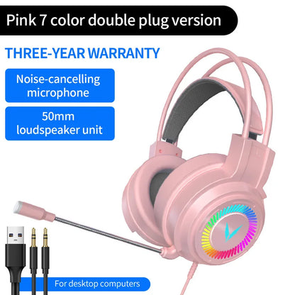 G58 G60 auriculares para juegos 7,1 estéreo SVirtual envolvente bajo auriculares con micrófono luz LED para ordenador PC Gamer plegable