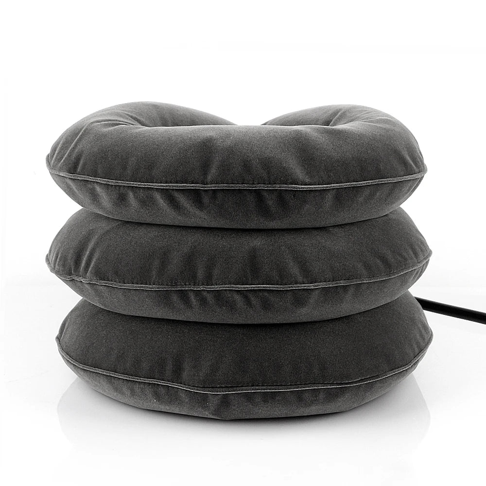 Collar Cervical de aire, Collar inflable, masajeador de tracción para el cuello, terapia de vértebra, alivio del dolor, almohada de 3 capas, masajeador para el cuidado de la salud