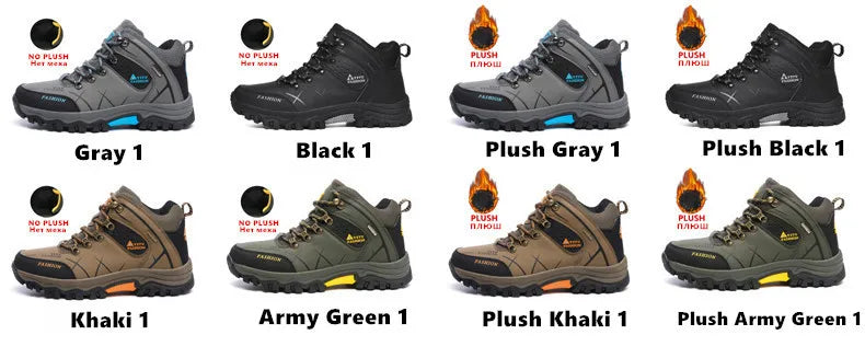 Botas de nieve de invierno de marca para hombre, zapatillas de deporte de cuero impermeables, botas muy cálidas para hombre, Botas de senderismo para exteriores, zapatos de trabajo, talla 39-47