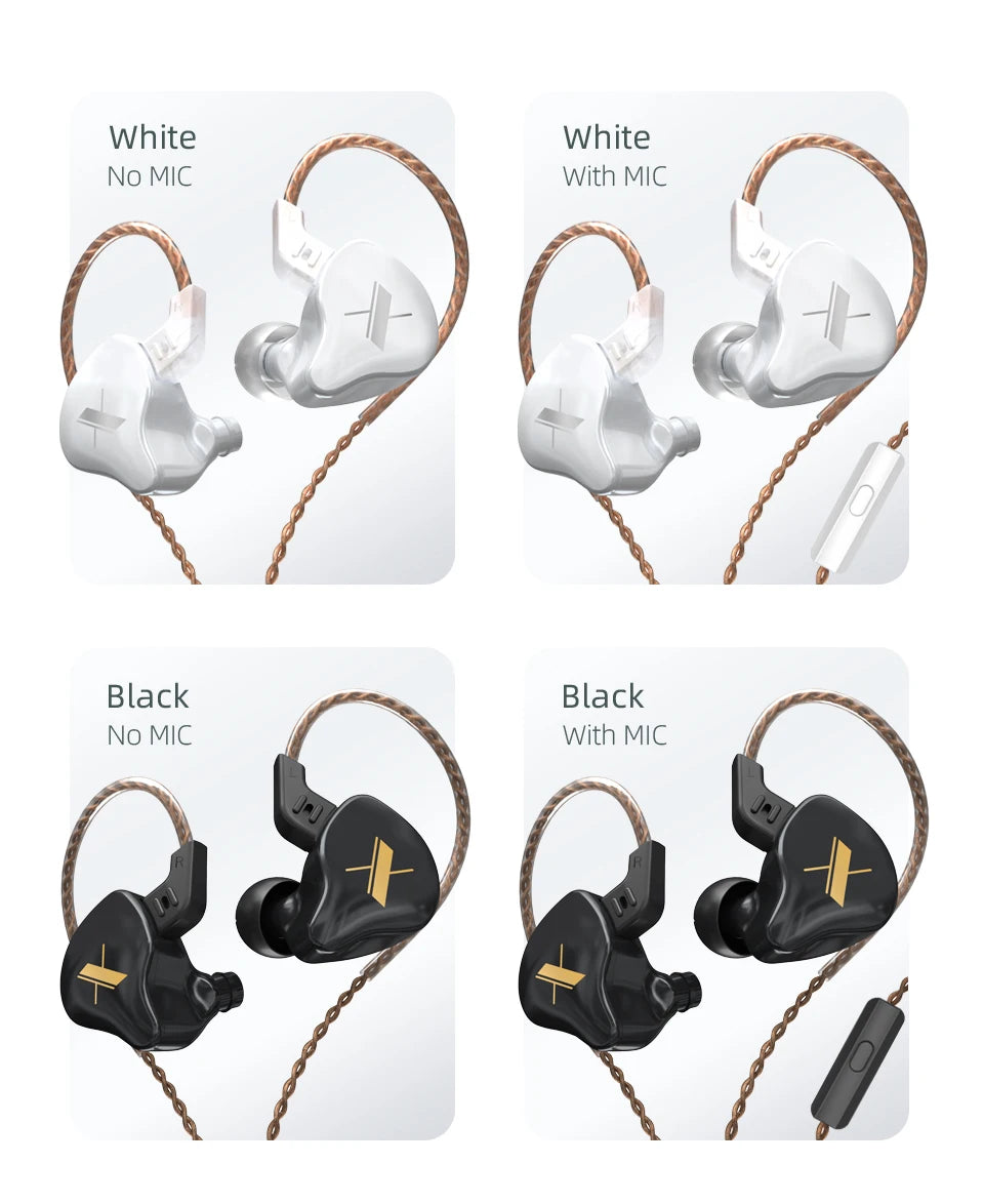 Auriculares KZ EDX 1 auriculares con graves HIFI dinámicos auriculares con Monitor deportivo con cancelación de ruido
