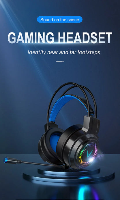 G58 G60 auriculares para juegos 7,1 estéreo SVirtual envolvente bajo auriculares con micrófono luz LED para ordenador PC Gamer plegable