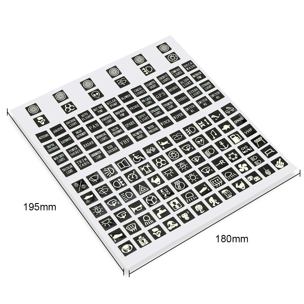 Pegatina luminosa para coche, pegatinas de botones de Panel de instrumentos, decoración de camión de PVC, etiqueta de interruptor basculante, calcomanía de circuito