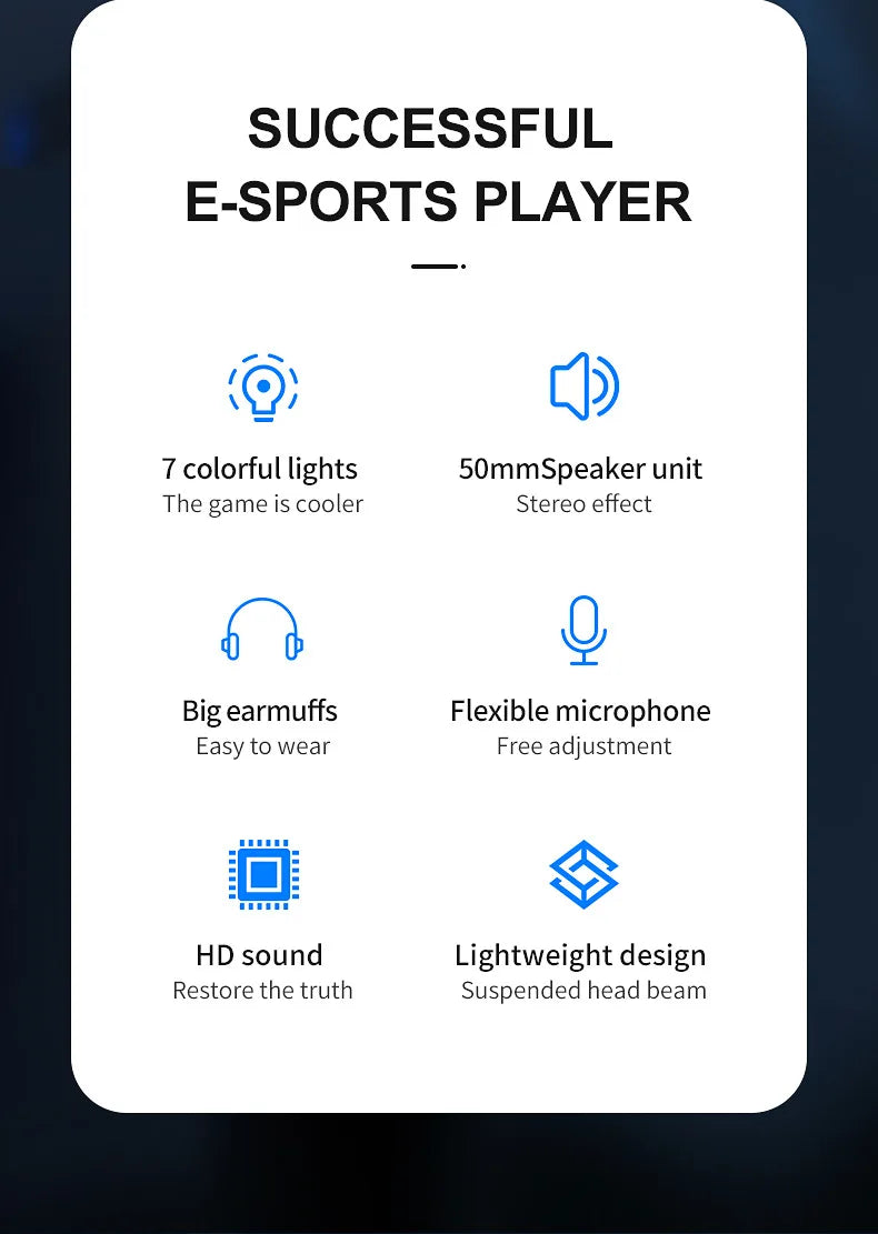 G58 G60 auriculares para juegos 7,1 estéreo SVirtual envolvente bajo auriculares con micrófono luz LED para ordenador PC Gamer plegable