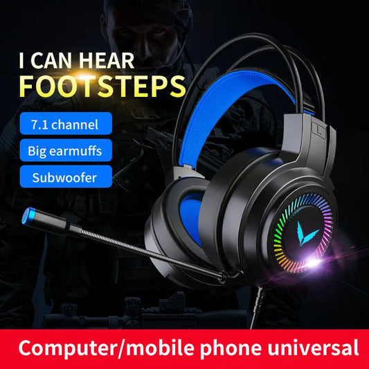 G58 G60 auriculares para juegos 7,1 estéreo SVirtual envolvente bajo auriculares con micrófono luz LED para ordenador PC Gamer plegable