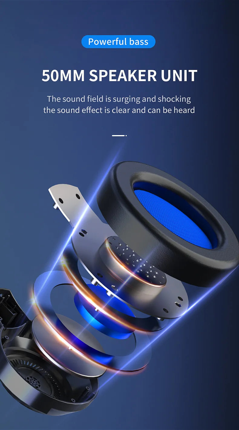 G58 G60 auriculares para juegos 7,1 estéreo SVirtual envolvente bajo auriculares con micrófono luz LED para ordenador PC Gamer plegable