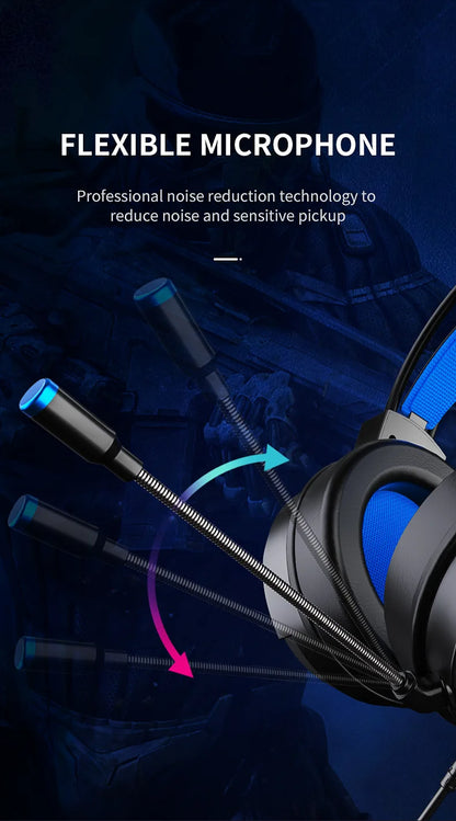 G58 G60 auriculares para juegos 7,1 estéreo SVirtual envolvente bajo auriculares con micrófono luz LED para ordenador PC Gamer plegable