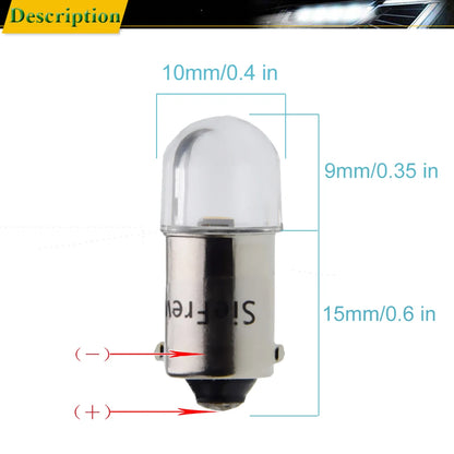 Bombilla Led para Interior de coche, luz blanca cálida de 6V, 12V, 24V, BA9S, T4W, BA9S, H6W, BAY9S, H21W, BAW9S, HY21W, 2835, 1SMD, 2 unidades