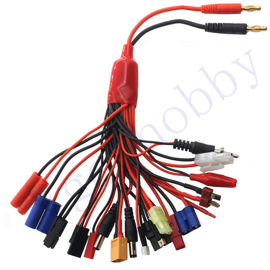 Adaptador de cargador múltiple de batería Lipo 19 en 1 RC, convertidor de Cable de repuesto para cargador de batería Lipo de coche Traxxas Tamiya RC
