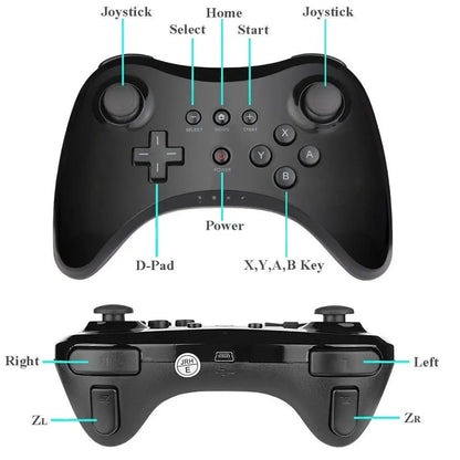 Mando inalámbrico Classic Pro para Nintendo wii U Pro con Cable USB, controlador inalámbrico