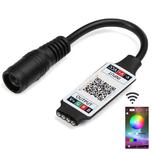 Mini tira de luces LED con Bluetooth, controlador de luz RGB, inalámbrico, Control de teléfono inteligente, cc 5-24V 6A para RGB 3528 5050, accesorios diarios