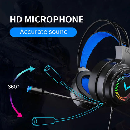 G58 G60 auriculares para juegos 7,1 estéreo SVirtual envolvente bajo auriculares con micrófono luz LED para ordenador PC Gamer plegable