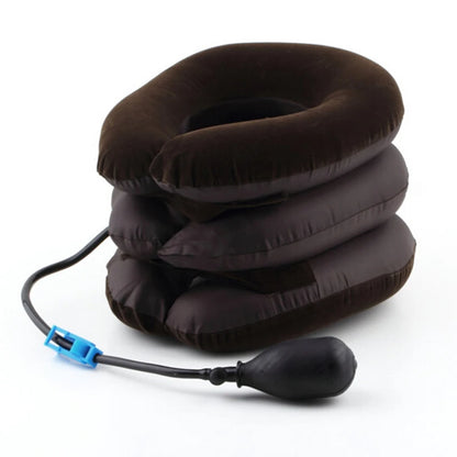 Collar Cervical de aire, Collar inflable, masajeador de tracción para el cuello, terapia de vértebra, alivio del dolor, almohada de 3 capas, masajeador para el cuidado de la salud