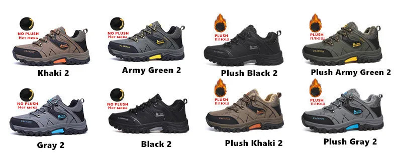 Botas de nieve de invierno de marca para hombre, zapatillas de deporte de cuero impermeables, botas muy cálidas para hombre, Botas de senderismo para exteriores, zapatos de trabajo, talla 39-47