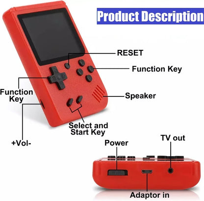 Consola de videojuegos clásica Retro para niños, miniconsola portátil de 8 bits con pantalla LCD de 3,0 pulgadas, 5 colores, 400 Juegos integrados