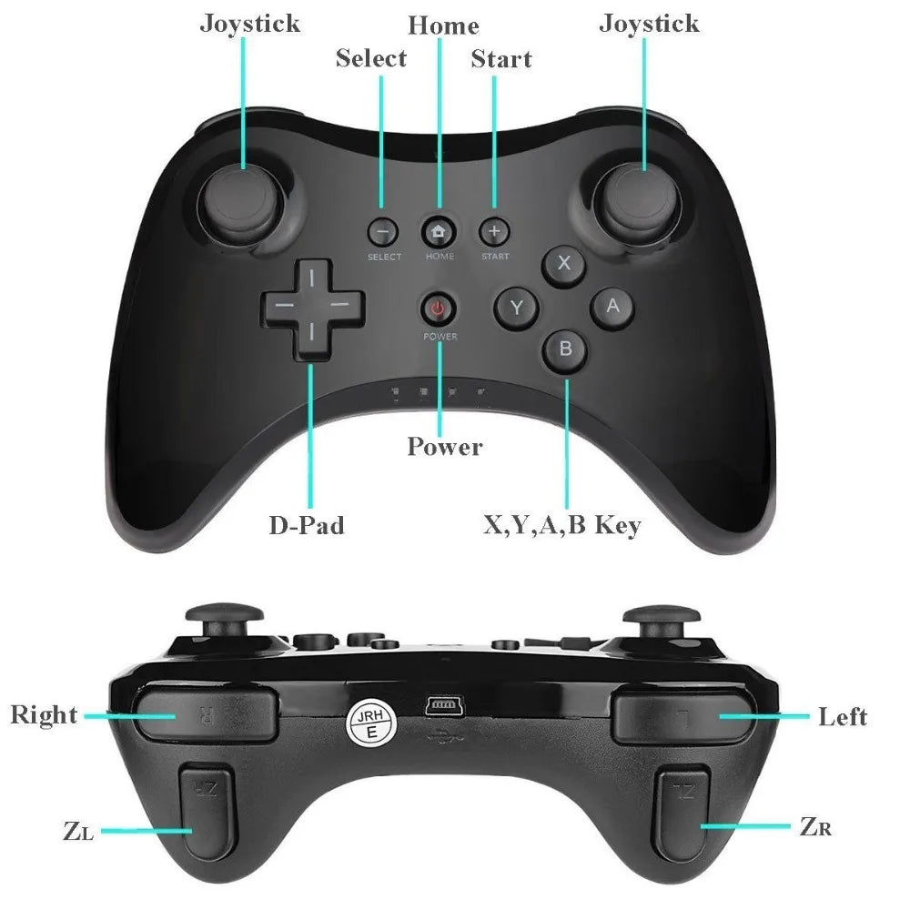 Mando inalámbrico Classic Pro para Nintendo wii U Pro con Cable USB, controlador inalámbrico