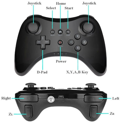 Mando inalámbrico Classic Pro para Nintendo wii U Pro con Cable USB, controlador inalámbrico