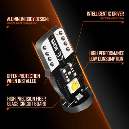 Zdatt-luces Led superbrillantes para aparcamiento de coche, lámpara de lectura, T10, W5W, Canbus, W5W, 168, 194, 10 unidades