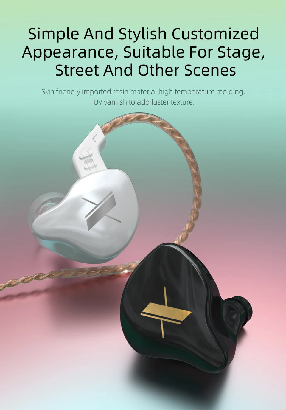 Auriculares KZ EDX 1 auriculares con graves HIFI dinámicos auriculares con Monitor deportivo con cancelación de ruido
