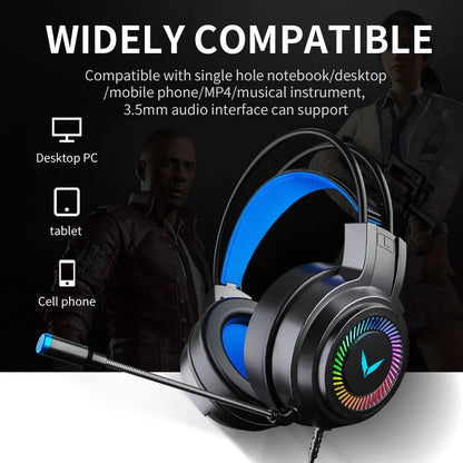 G58 G60 auriculares para juegos 7,1 estéreo SVirtual envolvente bajo auriculares con micrófono luz LED para ordenador PC Gamer plegable