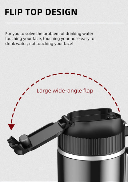Tetera con taza calefactora eléctrica de 12V/24V y 500ML, botella con calentador de agua de acero inoxidable 304, apagado automático, taza de ebullición rápida para coche de viaje