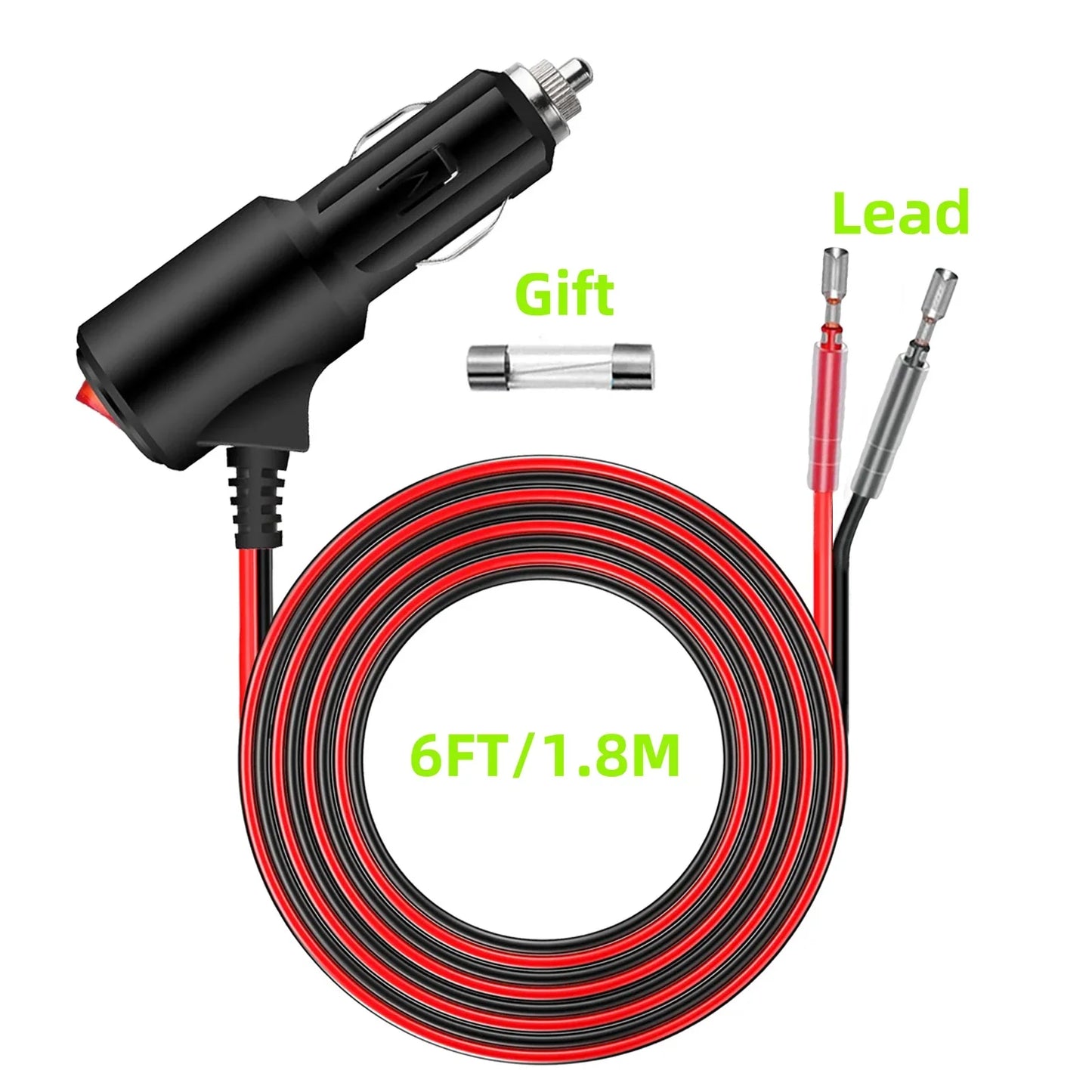 Cable de extensión de carga de coche, accesorios para coche, herramientas con botón de interruptor de encendido y apagado, adaptador de Cable Flexible para coches
