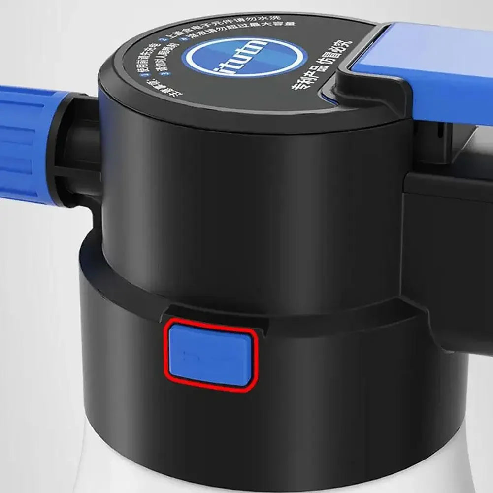 Pulverizador eléctrico de espuma para nieve de 1,5 l, lanza a presión recargable por USB, regadera para limpieza de ventanas de coche, detalles exteriores
