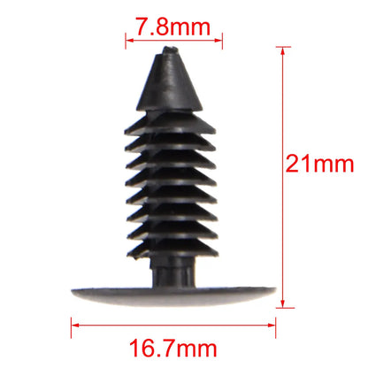 Clips de nailon con agujero de 8mm para guardabarros de coche, retenedor de escudo, remache de plástico para automóvil GM Ford Chrysler